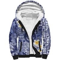 Federated States Of Micronesia Christmas Sherpa Hoodie Retro Style Dark Version - Polynesian Pride