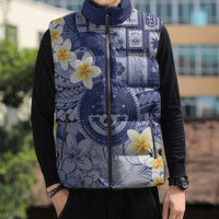 Federated States Of Micronesia Christmas Sleeveless Puffer Jacket Retro Style Dark Version - Polynesian Pride