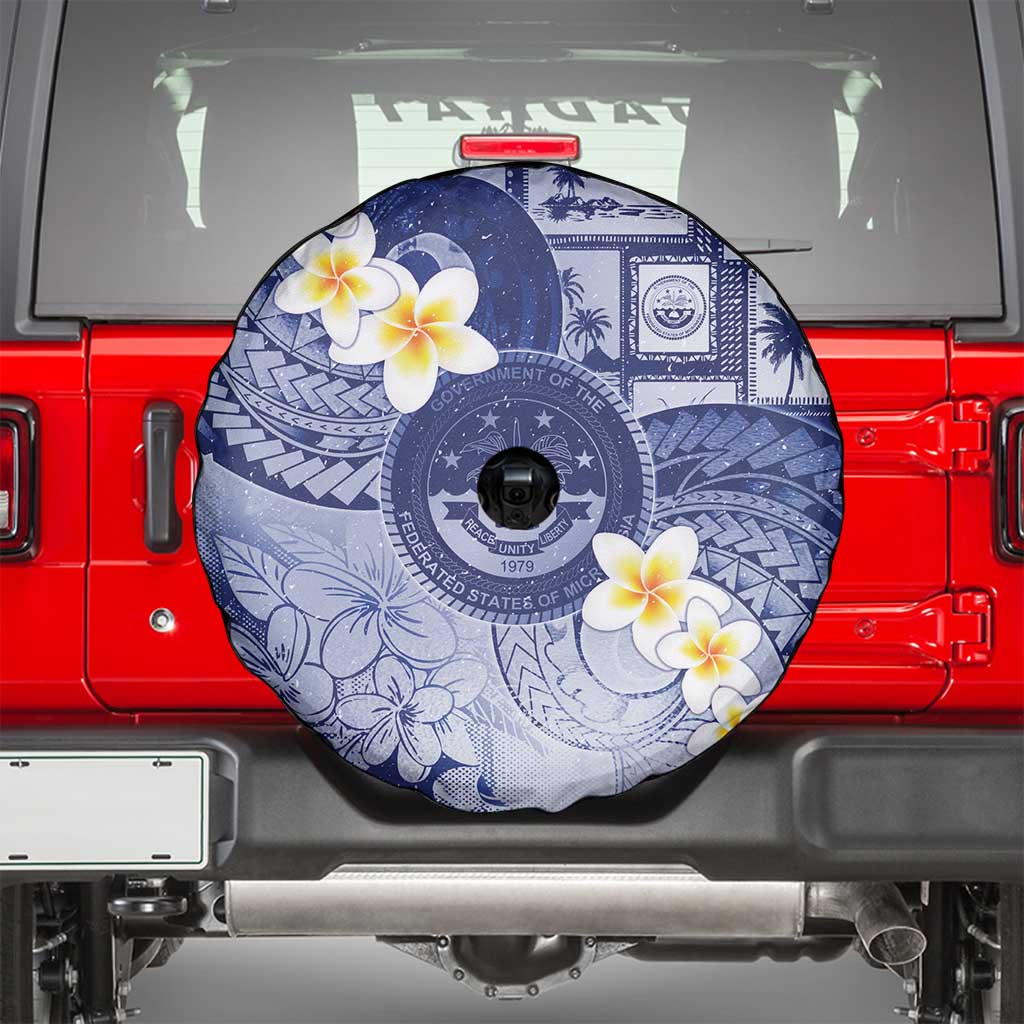 Federated States Of Micronesia Christmas Spare Tire Cover Retro Style Dark Version - Polynesian Pride