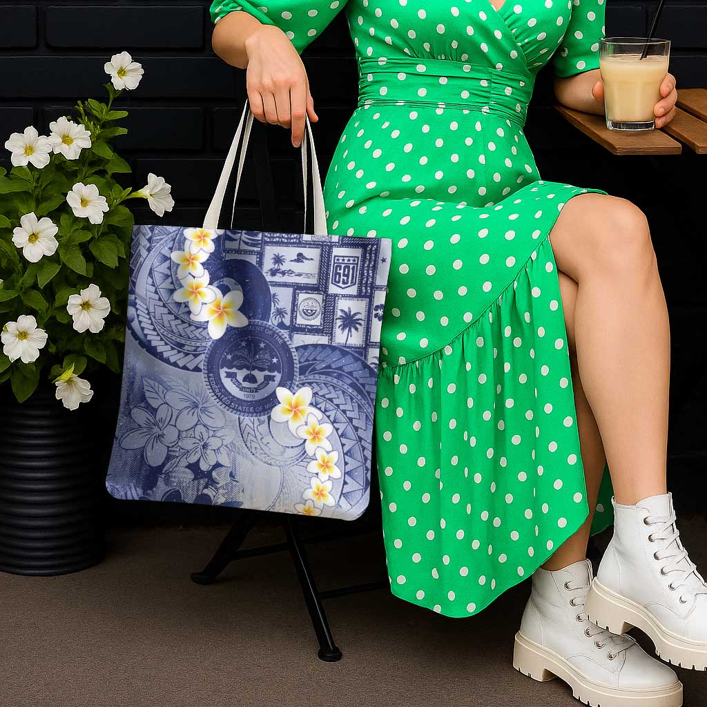 Federated States Of Micronesia Christmas Tote Bag Retro Style Dark Version - Polynesian Pride