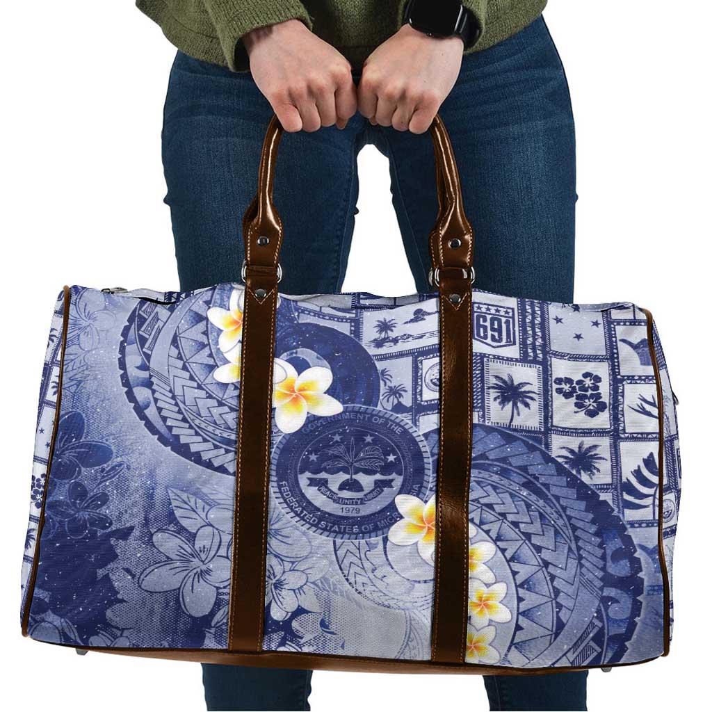 Federated States Of Micronesia Christmas Travel Bag Retro Style Dark Version - Polynesian Pride
