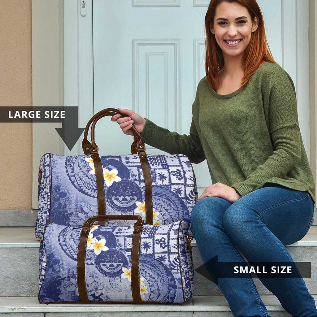 Federated States Of Micronesia Christmas Travel Bag Retro Style Dark Version - Polynesian Pride