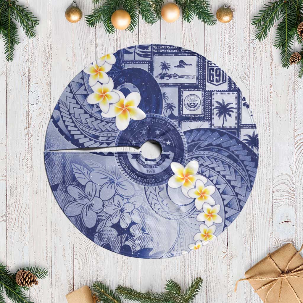 Federated States Of Micronesia Christmas Tree Skirt Retro Style Dark Version - Polynesian Pride