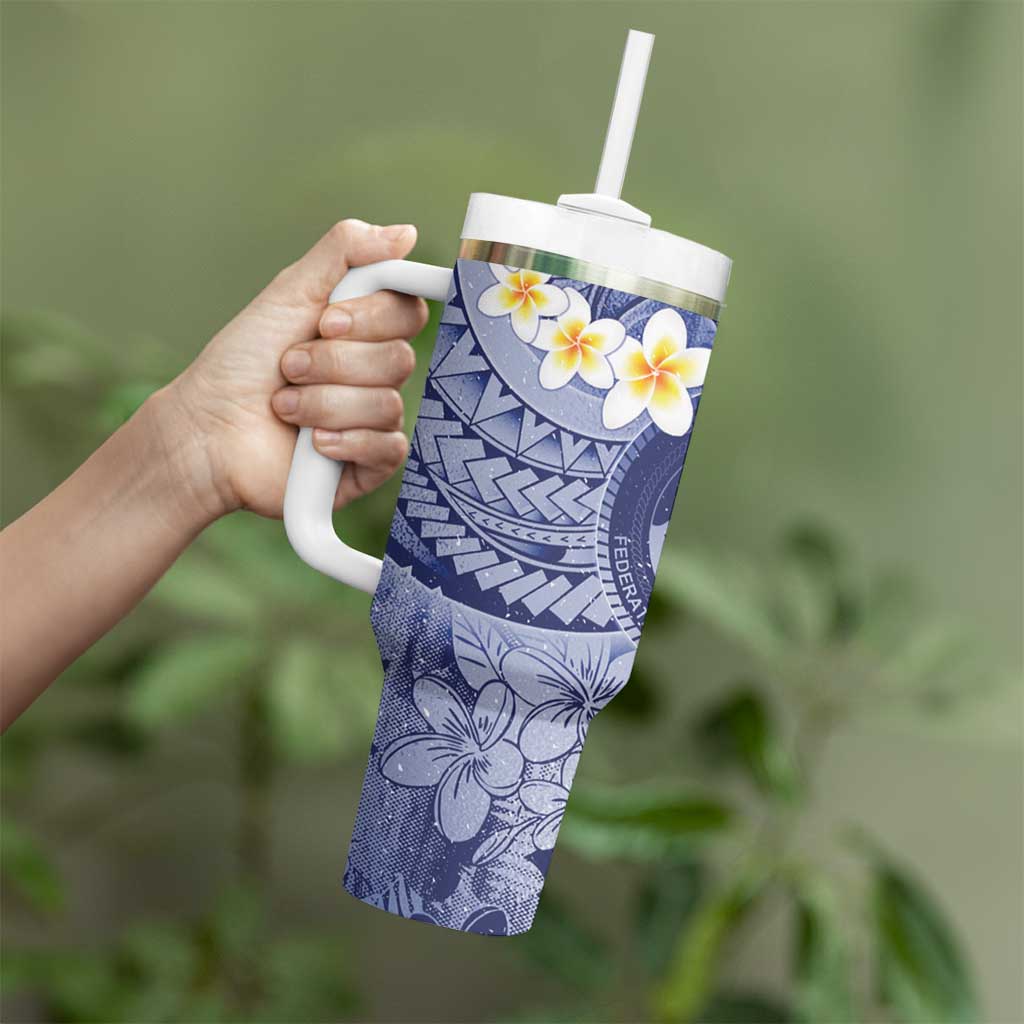 Federated States Of Micronesia Christmas Tumbler With Handle Retro Style Dark Version - Polynesian Pride