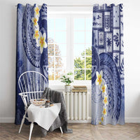 Federated States Of Micronesia Christmas Window Curtain Retro Style Dark Version - Polynesian Pride