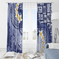 Federated States Of Micronesia Christmas Window Curtain Retro Style Dark Version - Polynesian Pride