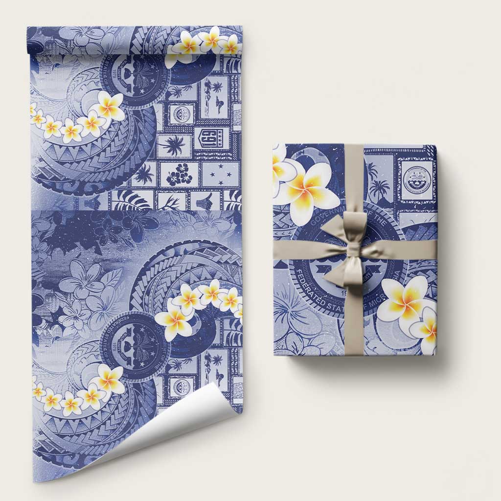Federated States Of Micronesia Christmas Wrapping Paper Retro Style Dark Version - Polynesian Pride