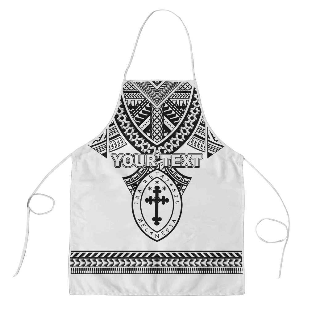 Personalised Melanesian Brotherhood Apron With Tribal Pattern LT05 White - Polynesian Pride