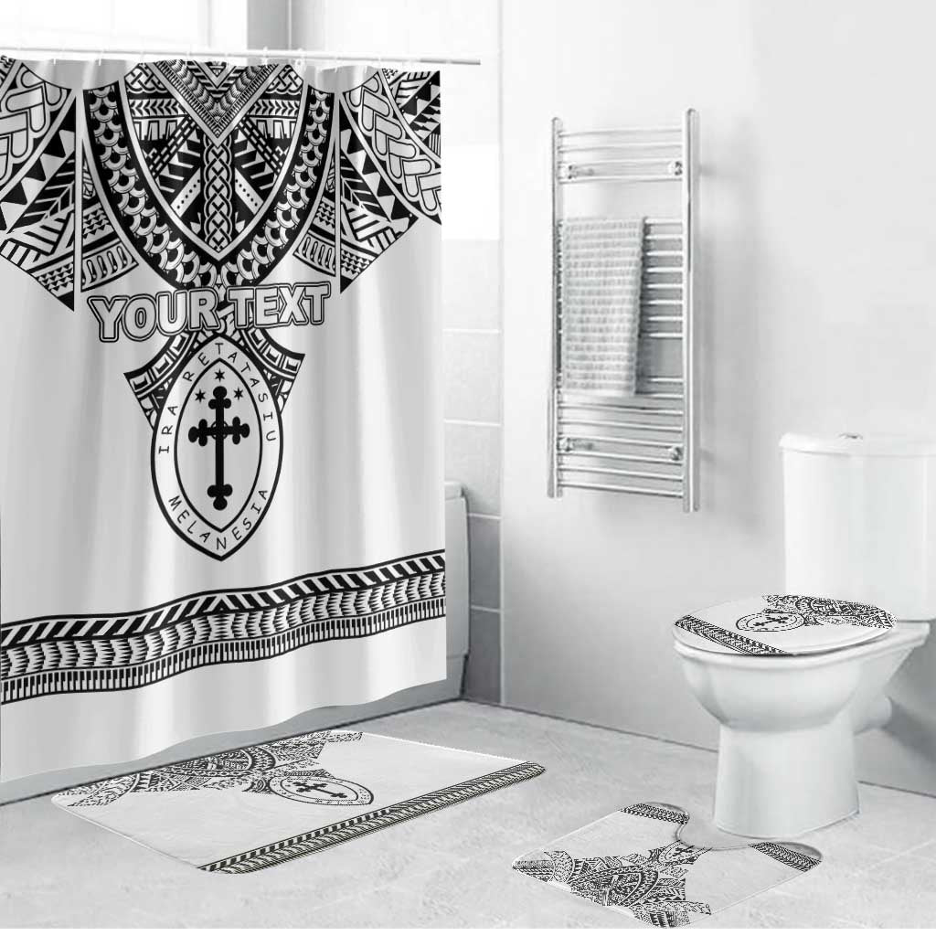 Personalised Melanesian Brotherhood Bathroom Set With Tribal Pattern LT05 Bathroom Set (4 pcs) White - Polynesian Pride