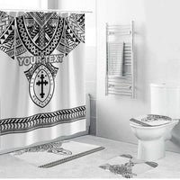 Personalised Melanesian Brotherhood Bathroom Set With Tribal Pattern LT05 Bathroom Set (4 pcs) White - Polynesian Pride