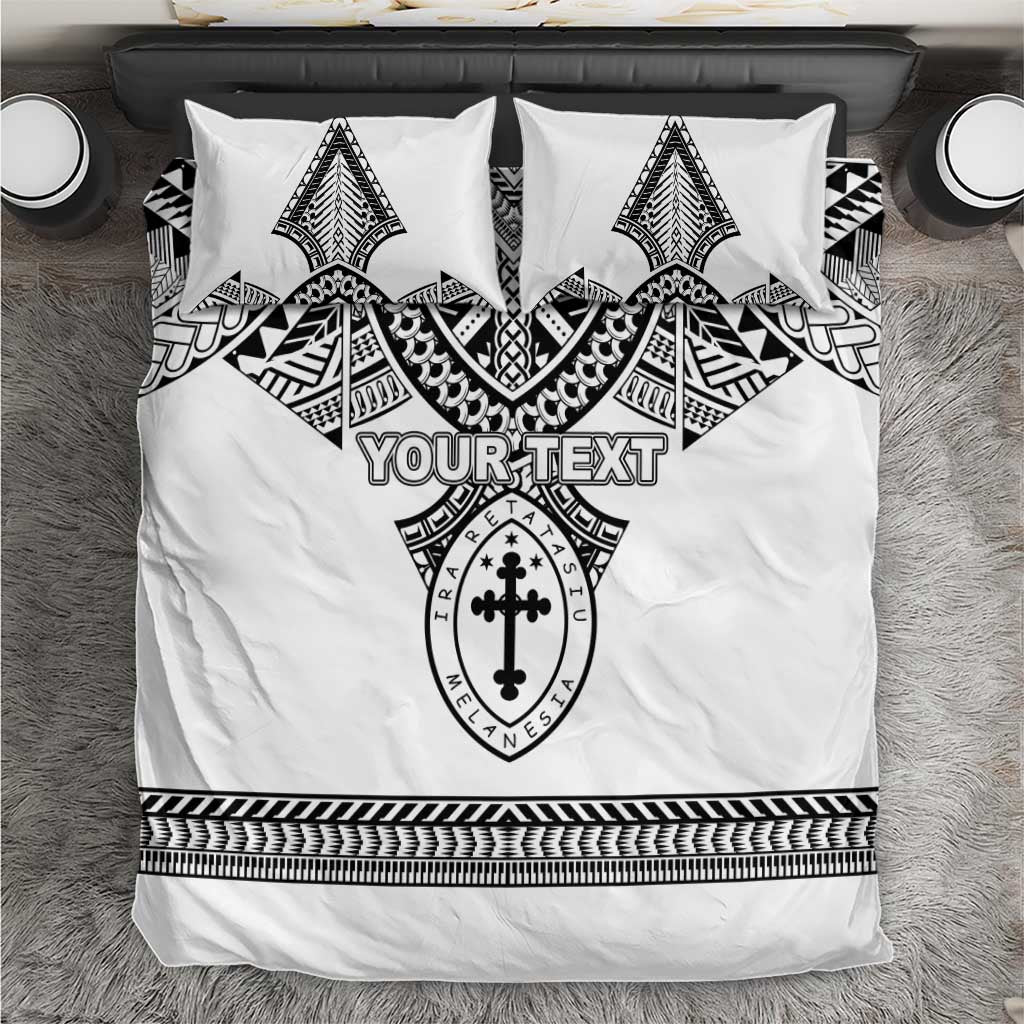 Personalised Melanesian Brotherhood Bedding Set With Tribal Pattern LT05 White - Polynesian Pride
