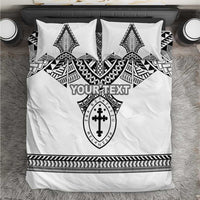Personalised Melanesian Brotherhood Bedding Set With Tribal Pattern LT05 White - Polynesian Pride