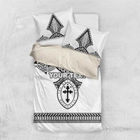 Personalised Melanesian Brotherhood Bedding Set With Tribal Pattern LT05 US Twin 172cm x 218cm White - Polynesian Pride