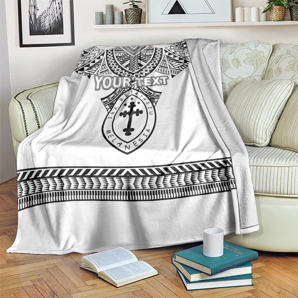 Personalised Melanesian Brotherhood Blanket With Tribal Pattern LT05 White - Polynesian Pride