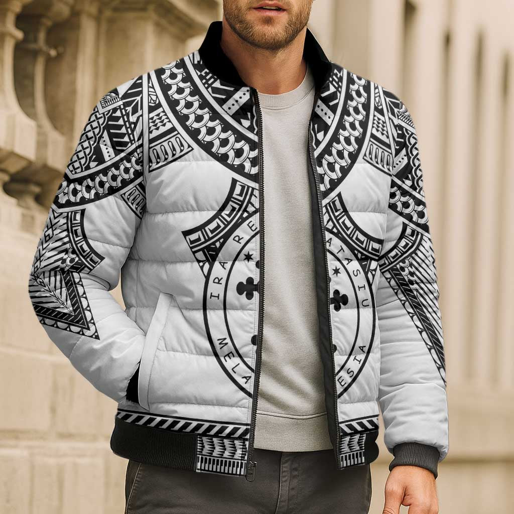 Personalised Melanesian Brotherhood Bomber Puffer Jacket With Tribal Pattern LT05 - Polynesian Pride