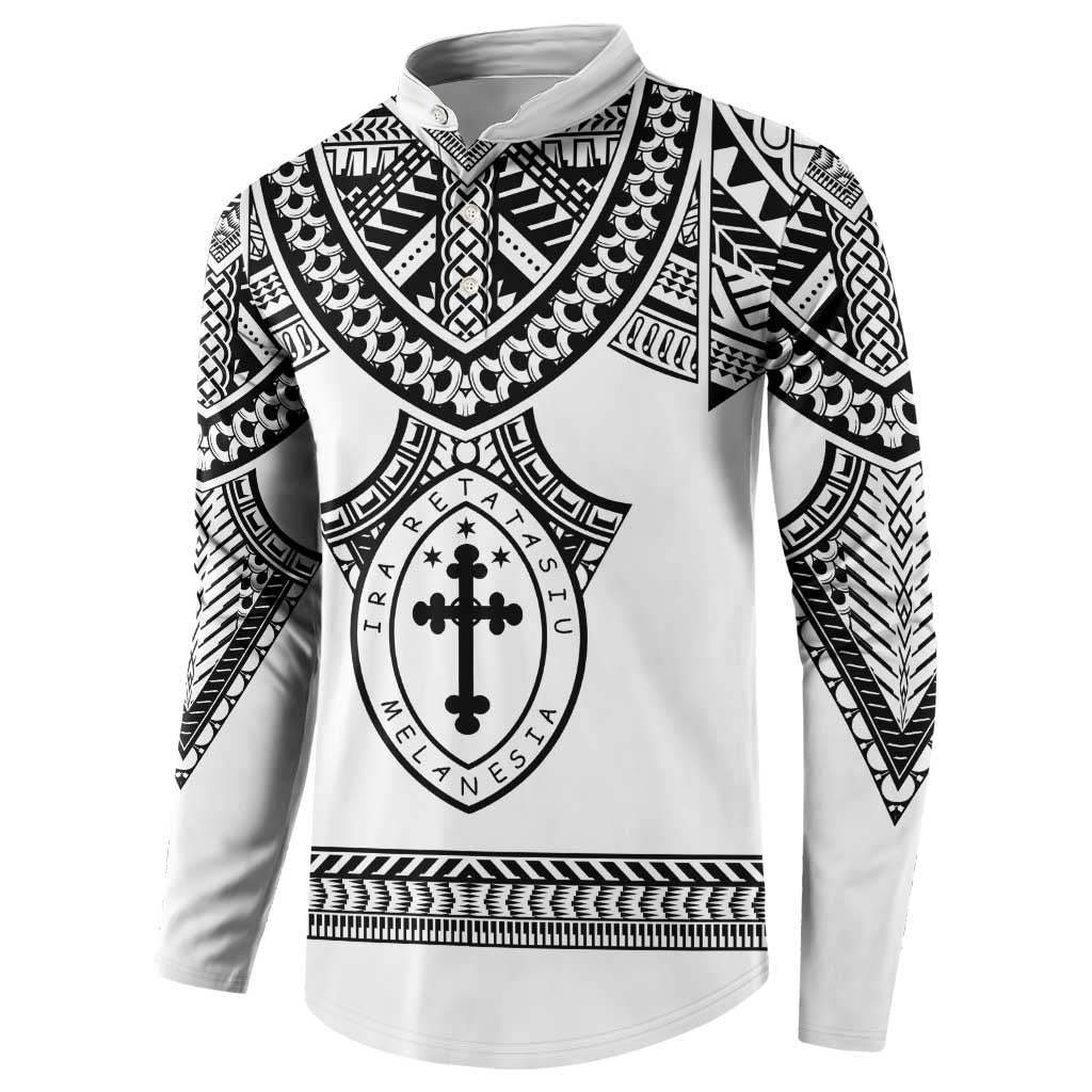 Personalised Melanesian Brotherhood Button Sweatshirt With Tribal Pattern LT05 - Polynesian Pride