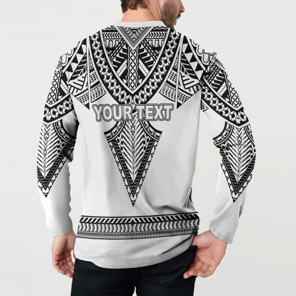 Personalised Melanesian Brotherhood Button Sweatshirt With Tribal Pattern LT05 - Polynesian Pride