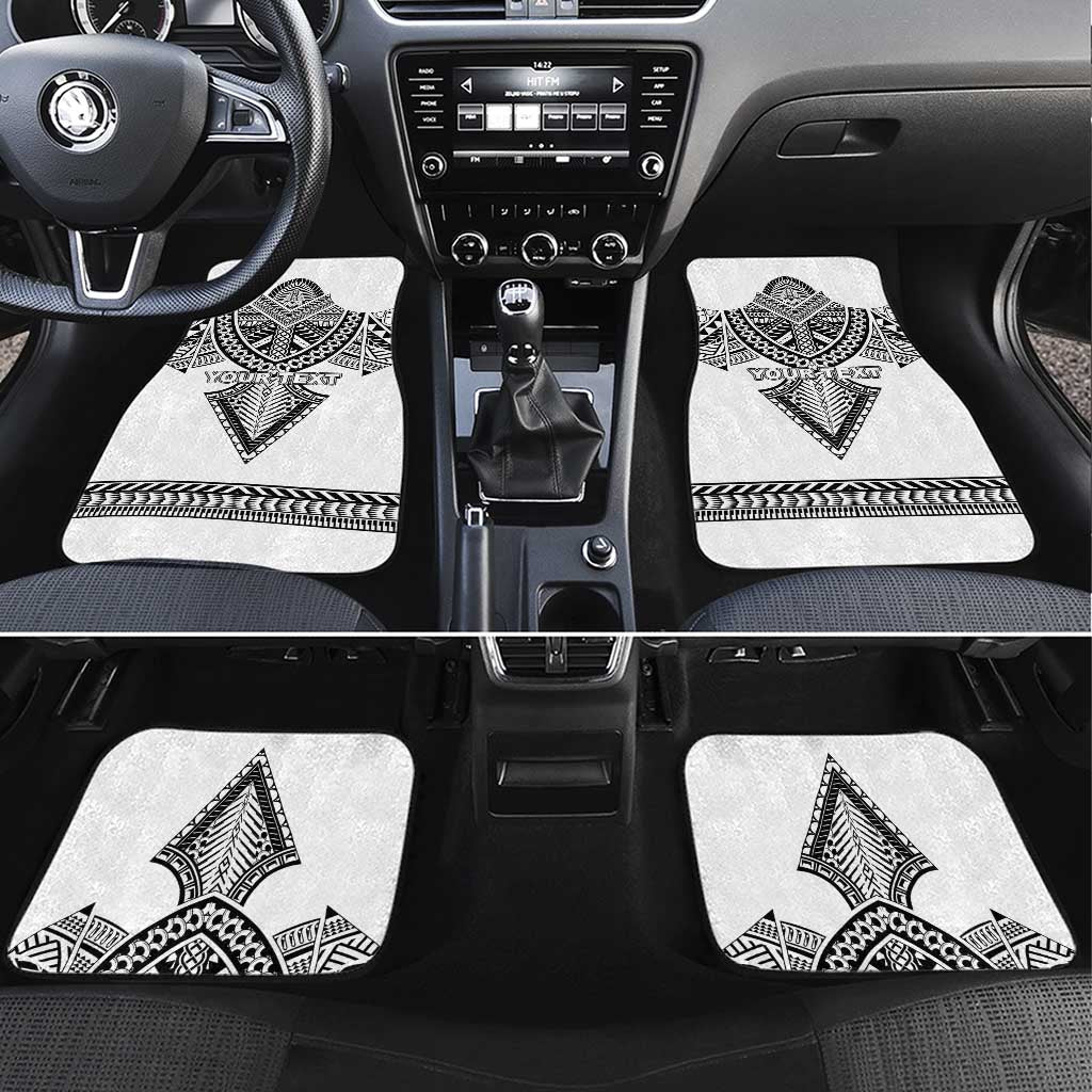 Personalised Melanesian Brotherhood Car Mats With Tribal Pattern LT05 Set 4pcs White - Polynesian Pride
