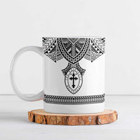 Personalised Melanesian Brotherhood Ceramic Mug With Tribal Pattern LT05 White - Polynesian Pride