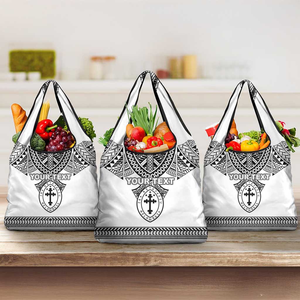 Personalised Melanesian Brotherhood Grocery Bag With Tribal Pattern LT05 3-pack One Size White - Polynesian Pride