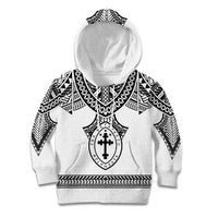 Personalised Melanesian Brotherhood Kid Hoodie With Tribal Pattern LT05 Hoodie White - Polynesian Pride