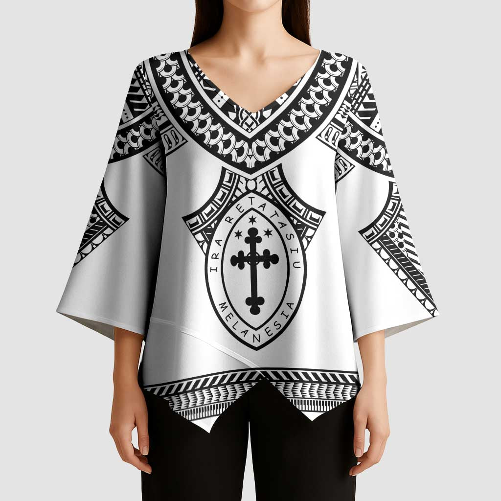 Personalised Melanesian Brotherhood Kimono Sleeve Blouse With Tribal Pattern LT05 - Polynesian Pride