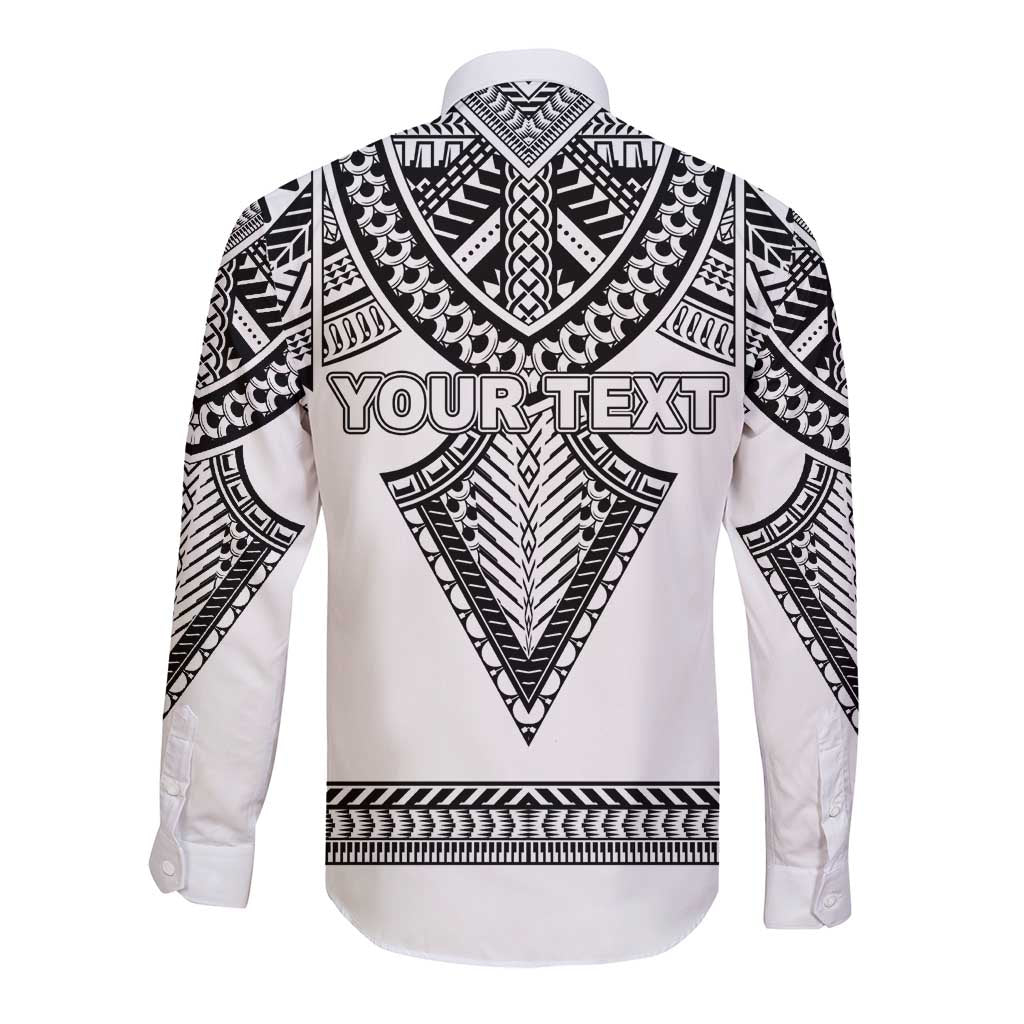 Personalised Melanesian Brotherhood Long Sleeve Button Shirt With Tribal Pattern LT05 - Polynesian Pride