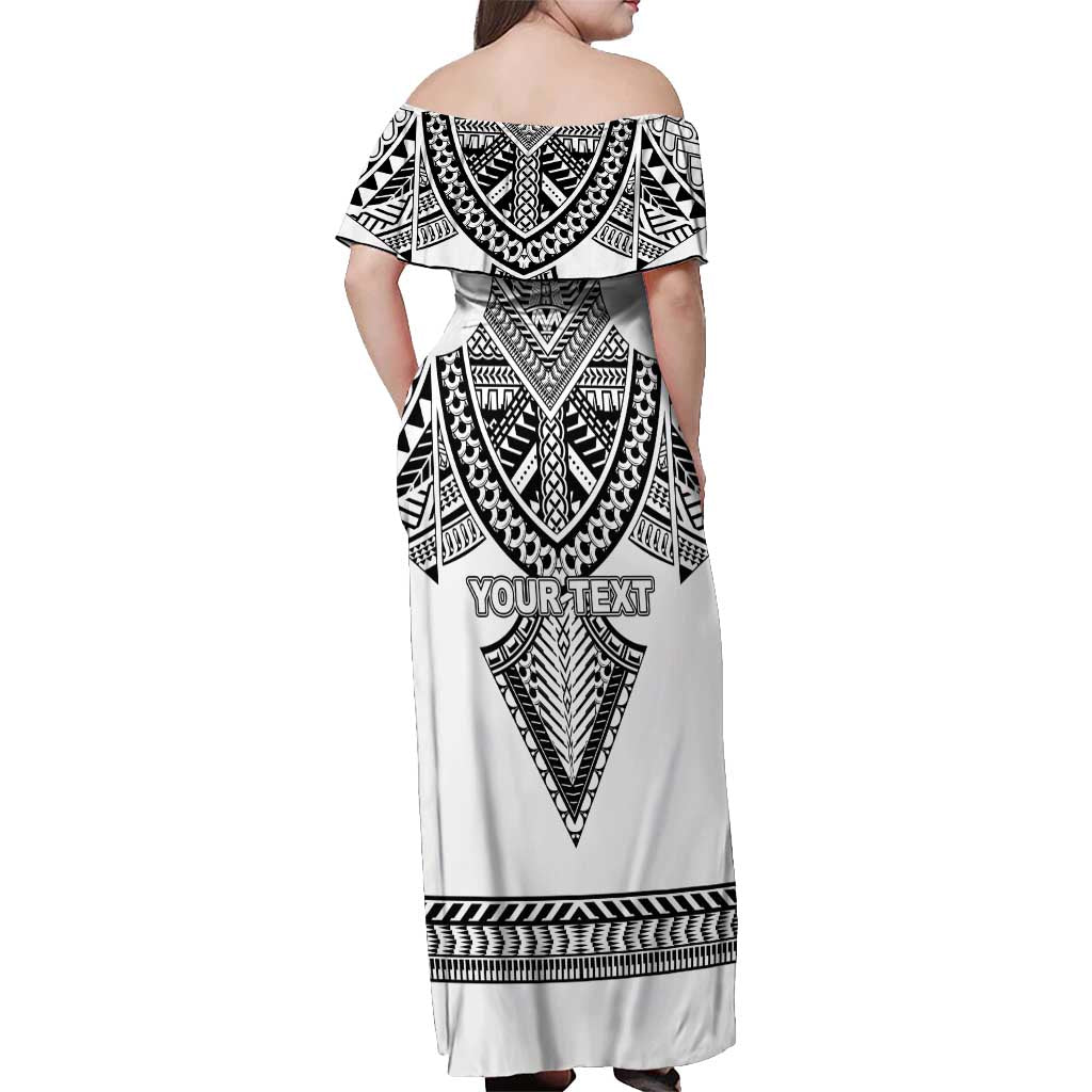 Personalised Melanesian Brotherhood Off Shoulder Maxi Dress With Tribal Pattern LT05 - Polynesian Pride