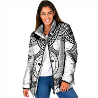 Personalised Melanesian Brotherhood Padded Jacket With Tribal Pattern LT05 Women White - Polynesian Pride