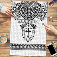 Personalised Melanesian Brotherhood Puzzle With Tribal Pattern LT05 White - Polynesian Pride
