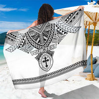 Personalised Melanesian Brotherhood Sarong With Tribal Pattern LT05 One Size 44 x 66 inches White - Polynesian Pride