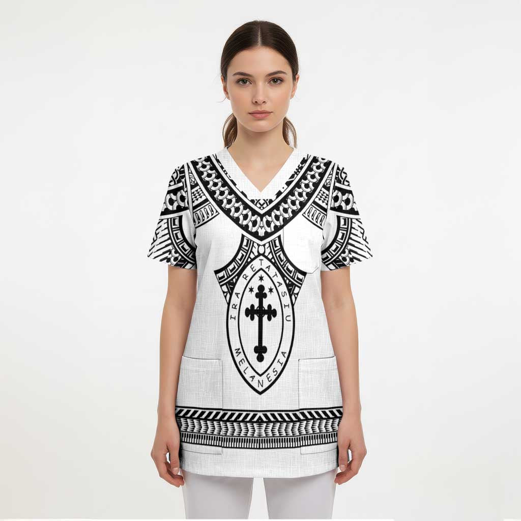 Personalised Melanesian Brotherhood Scrub Top With Tribal Pattern LT05 - Polynesian Pride