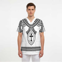 Personalised Melanesian Brotherhood Scrub Top With Tribal Pattern LT05 - Polynesian Pride