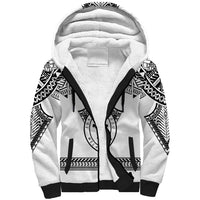 Personalised Melanesian Brotherhood Sherpa Hoodie With Tribal Pattern LT05 Unisex White - Polynesian Pride