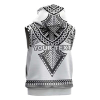 Personalised Melanesian Brotherhood Sleeveless Zip Hoodie With Tribal Pattern LT05 - Polynesian Pride