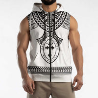 Personalised Melanesian Brotherhood Sleeveless Zip Hoodie With Tribal Pattern LT05 - Polynesian Pride
