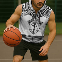 Personalised Melanesian Brotherhood Sleeveless Zip Hoodie With Tribal Pattern LT05 - Polynesian Pride