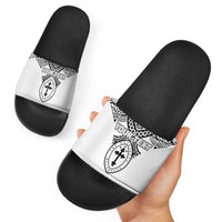 Personalised Melanesian Brotherhood Slide Sandals With Tribal Pattern LT05 - Polynesian Pride