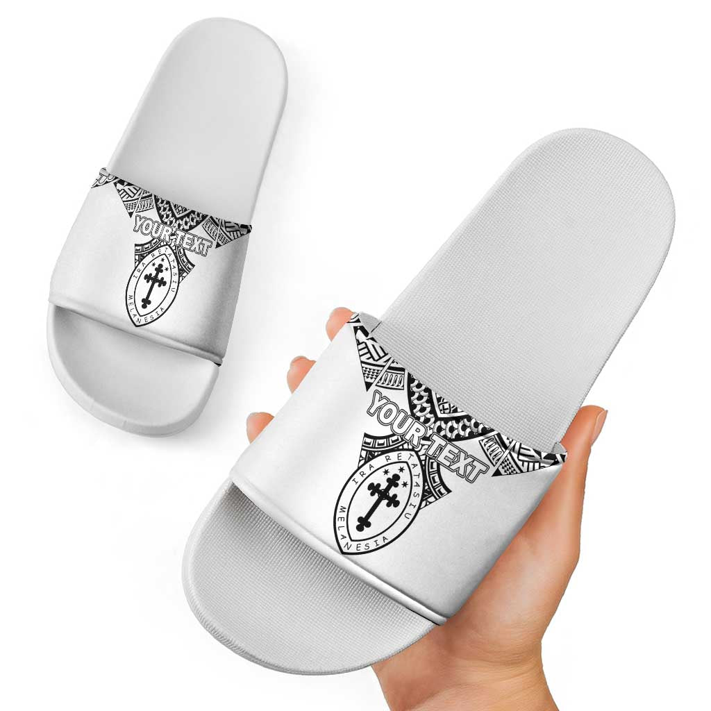 Personalised Melanesian Brotherhood Slide Sandals With Tribal Pattern LT05 - Polynesian Pride