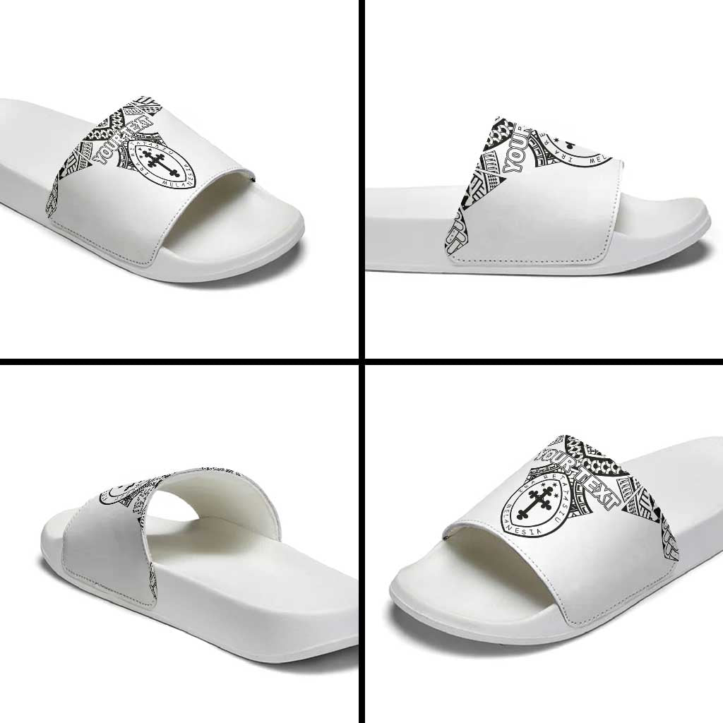 Personalised Melanesian Brotherhood Slide Sandals With Tribal Pattern LT05 - Polynesian Pride