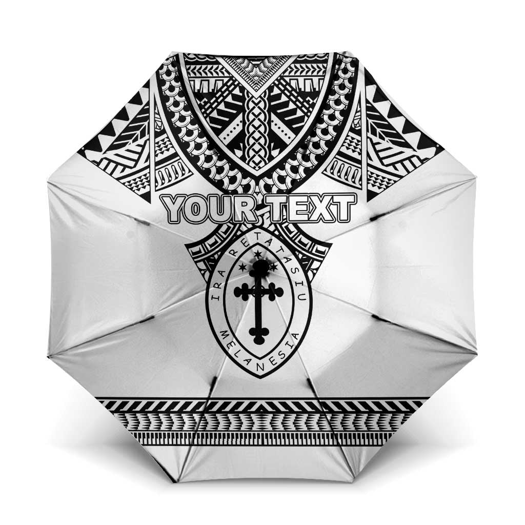 Personalised Melanesian Brotherhood Umbrella With Tribal Pattern LT05 One Size Folded 11.42 inch Opened Diameter 37.4 inch White - Polynesian Pride