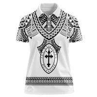 Personalised Melanesian Brotherhood Women Polo Shirt With Tribal Pattern LT05 Female White - Polynesian Pride