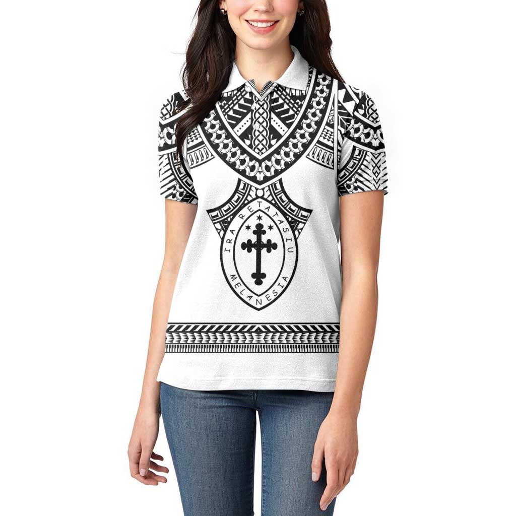 Personalised Melanesian Brotherhood Women Polo Shirt With Tribal Pattern LT05 - Polynesian Pride