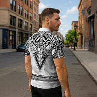 Personalised Melanesian Brotherhood Zipper Polo Shirt With Tribal Pattern LT05 - Polynesian Pride