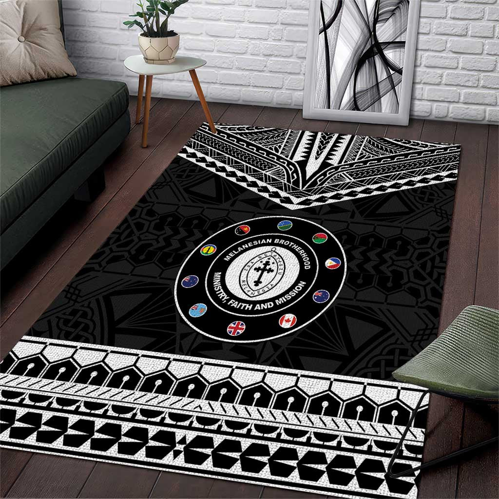 Melanesian Brotherhood Area Rug Ministry Faith And Mission LT05 Black - Polynesian Pride
