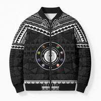 Personalised Melanesian Brotherhood Bomber Puffer Jacket Ministry Faith And Mission LT05 Unisex Black - Polynesian Pride