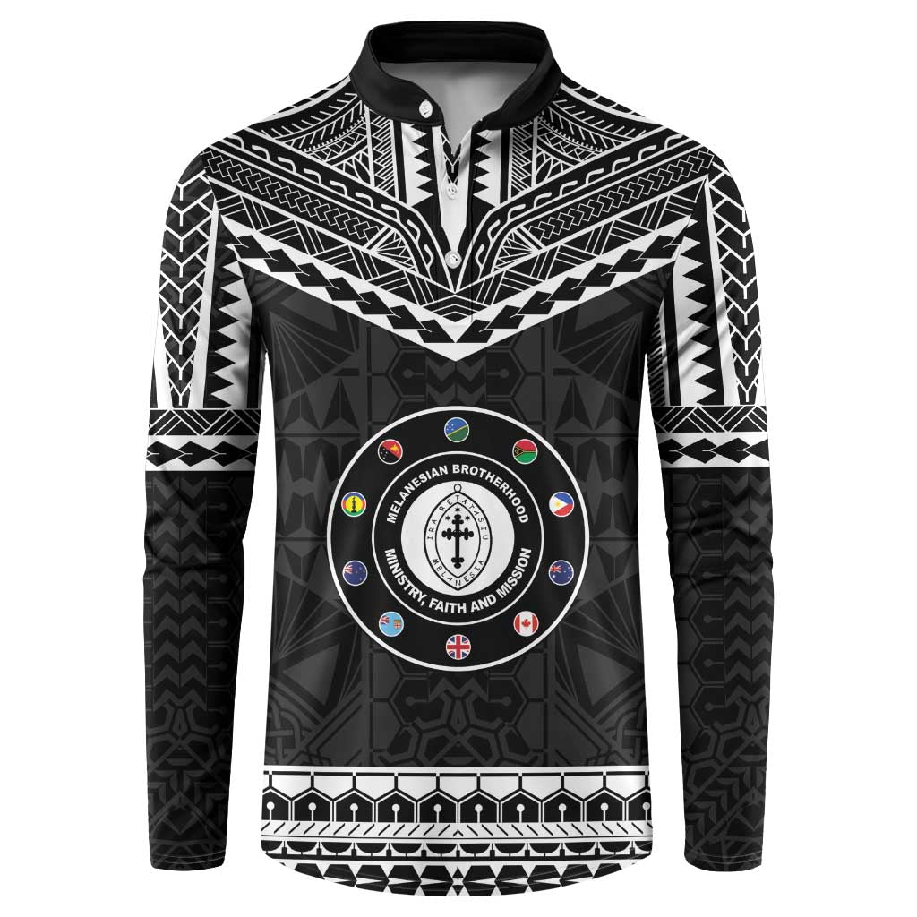 Personalised Melanesian Brotherhood Button Sweatshirt Ministry Faith And Mission LT05 Black - Polynesian Pride