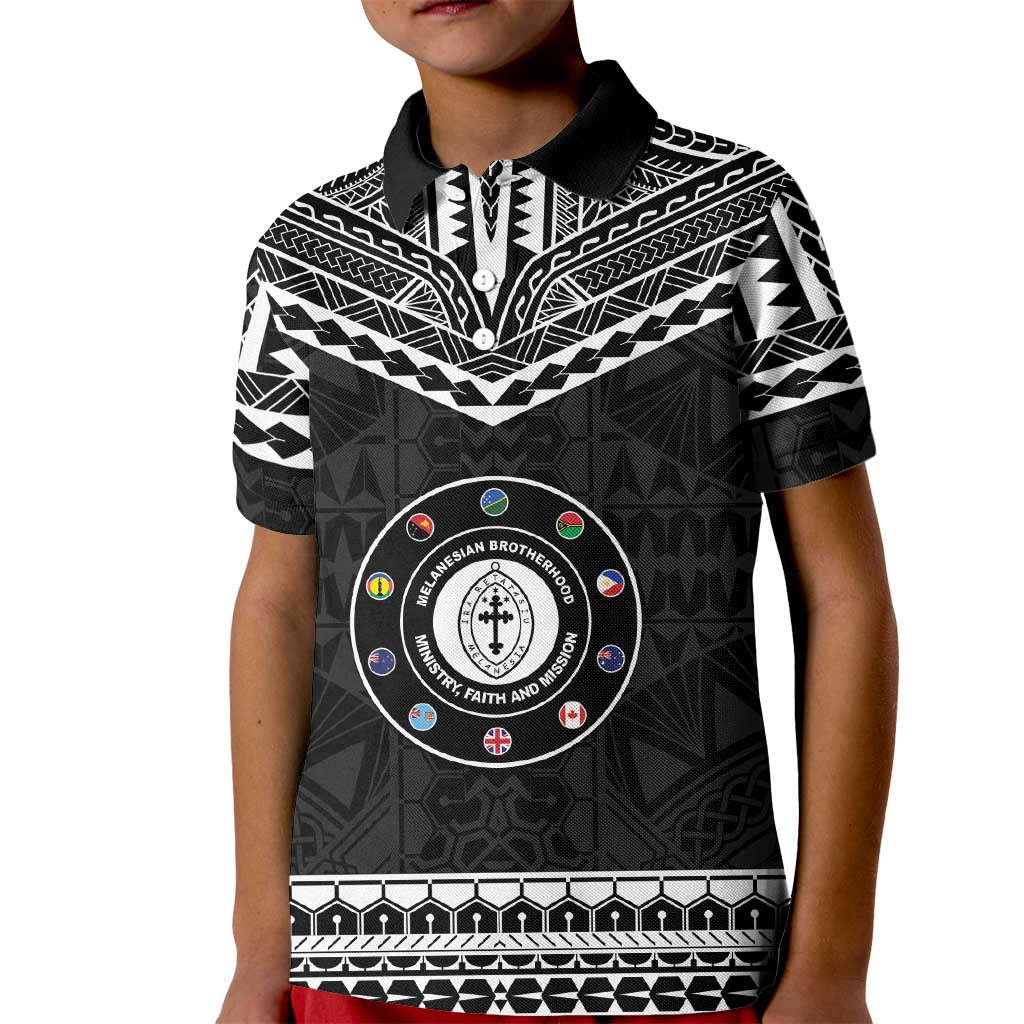 Personalised Melanesian Brotherhood Kid Polo Shirt Ministry Faith And Mission LT05 Kid Black - Polynesian Pride
