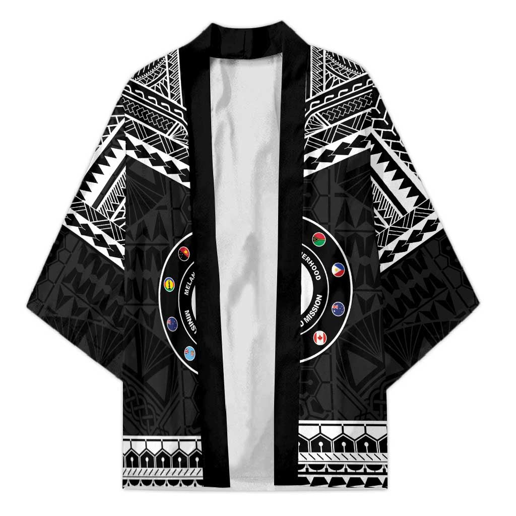 Personalised Melanesian Brotherhood Kimono Ministry Faith And Mission LT05 Unisex Black - Polynesian Pride