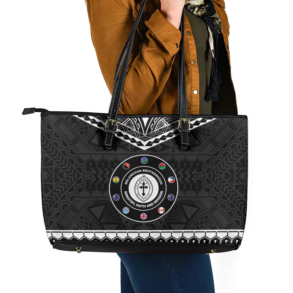 Melanesian Brotherhood Leather Tote Bag Ministry Faith And Mission - Polynesian Pride
